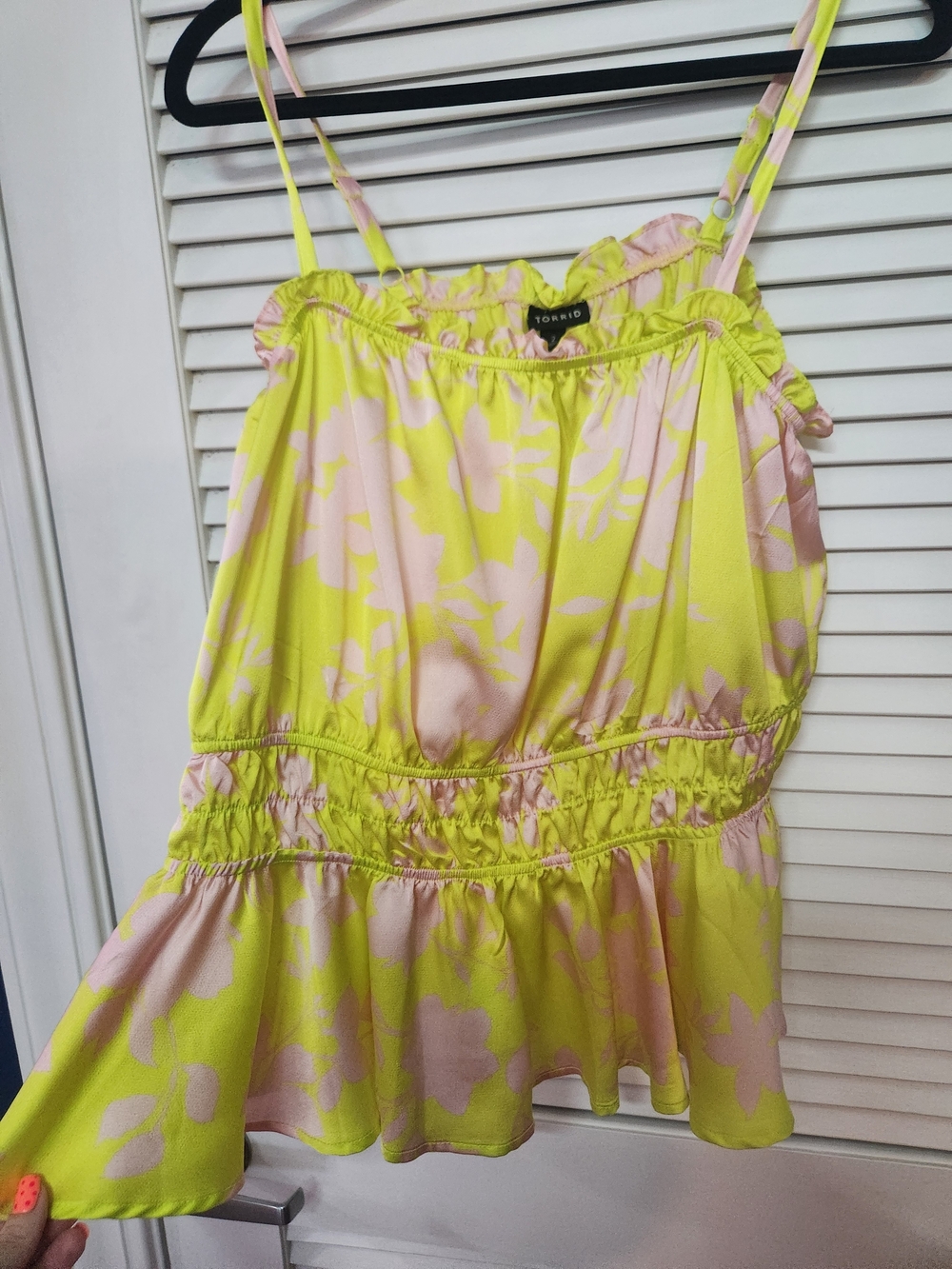 Torrid Yellow & Pale Pink Floral Top